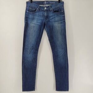 7 For All Mankind Roxanne Jeans Womens 27 Blue Slim Straight Leg Denim